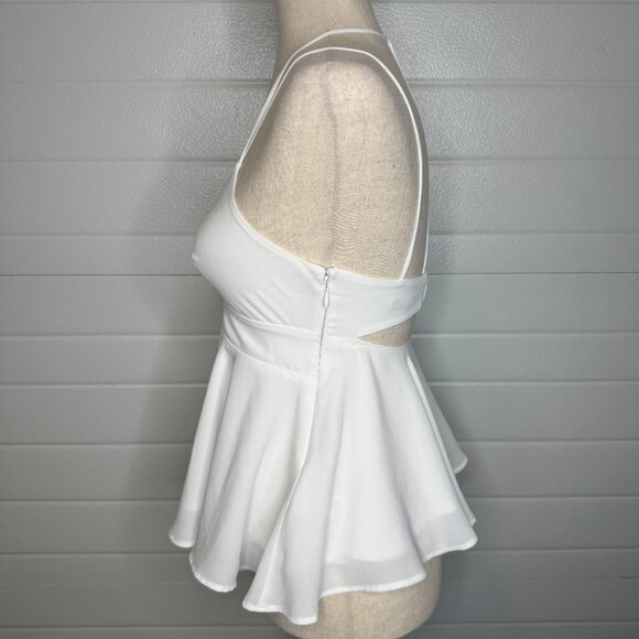 Express White Strappy Peplum Blouse – Small - Picture 2 of 4